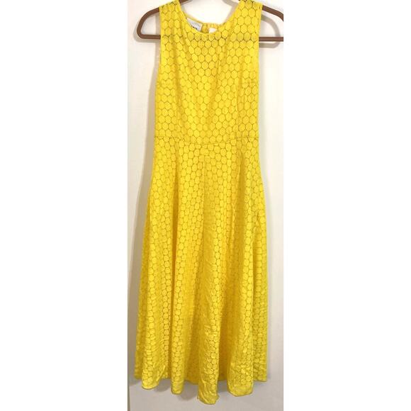 Akris Punto Dot Lace Sleeveless Midi Dress Size 6 US in Limone NWT - No Belt - Picture 2 of 8